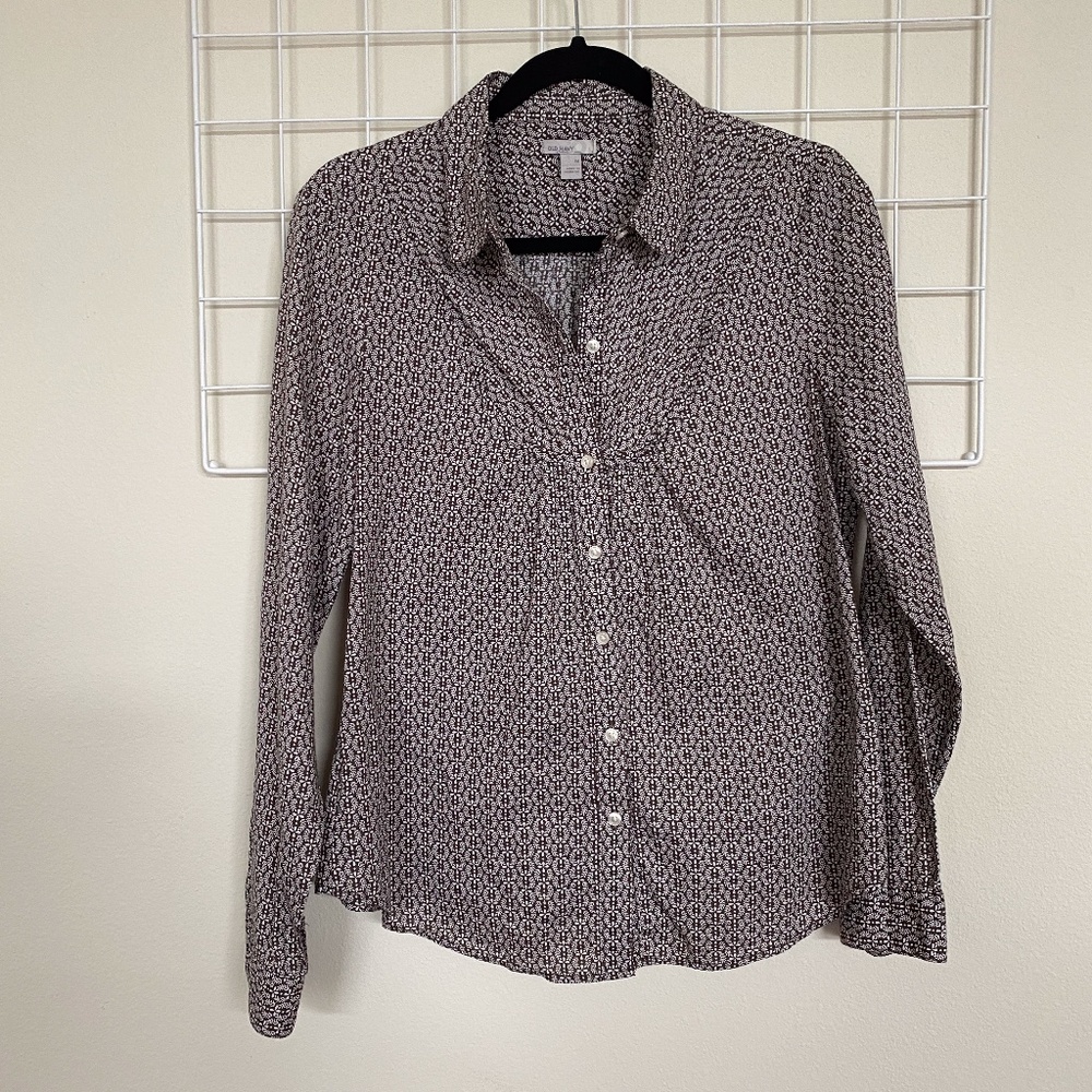 Old Navy Patterned Long Sleeve Blouse Medium - Picture 2 of 3